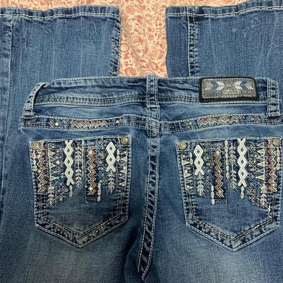 Boot Barn Grace in LA Blue EasyFit bootcut jeans with rhinestones size 26 - Picture 7 of 8